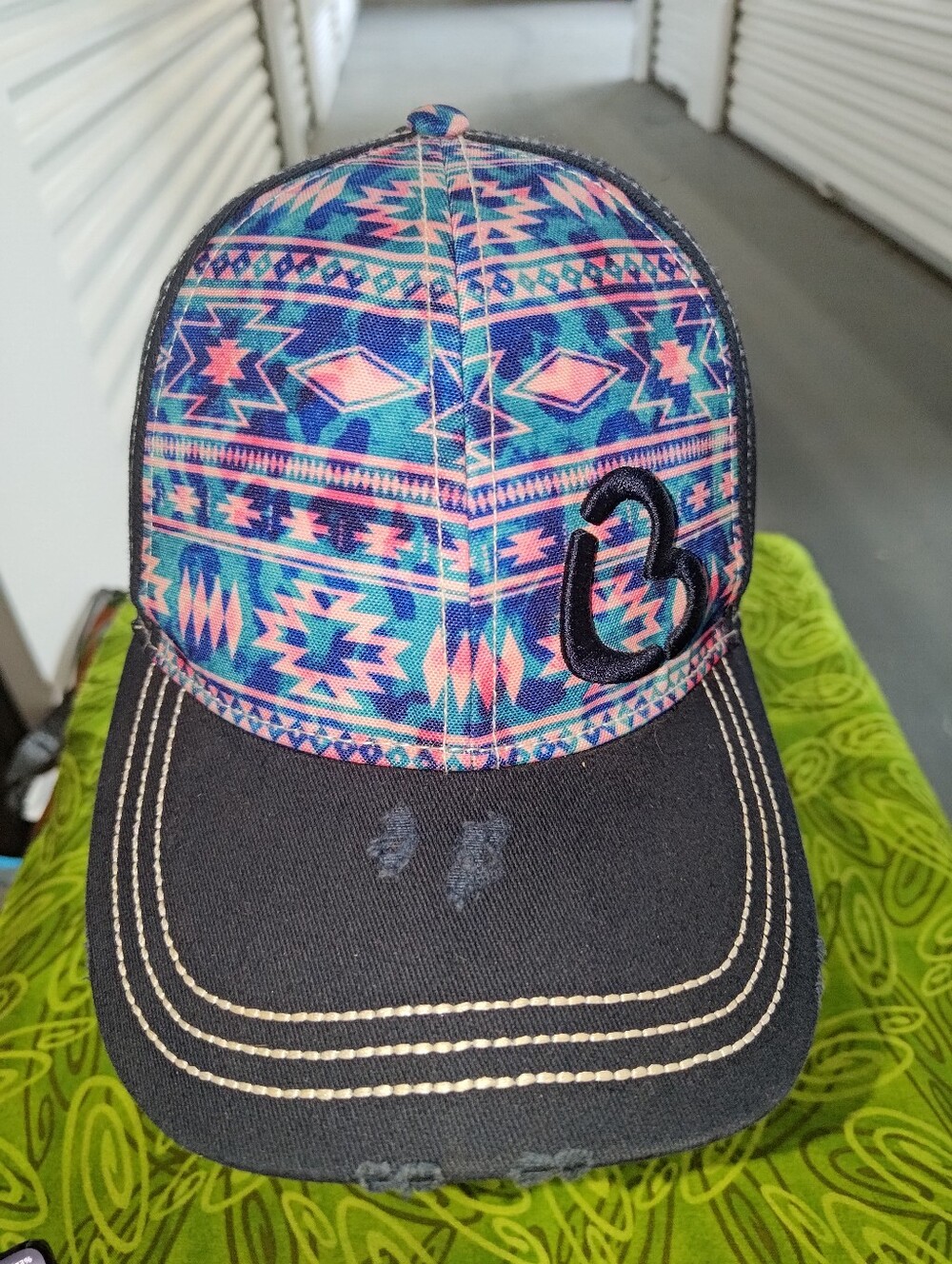 Cheekys Brand Embroidered Distressed Strapback Hat Cap OSFA